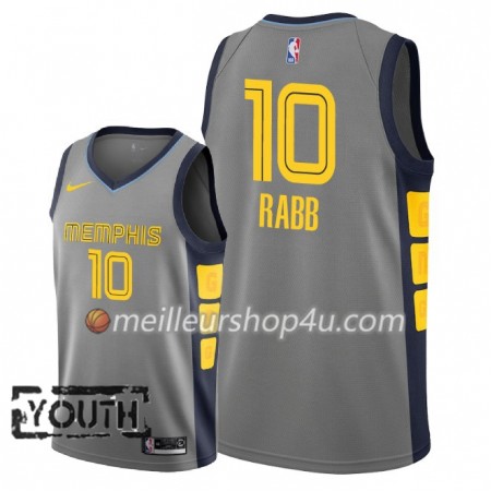 Maillot Basket Enfant Memphis Grizzlies Ivan Rabb 10 2018-19 Nike City Edition Gris Swingman
